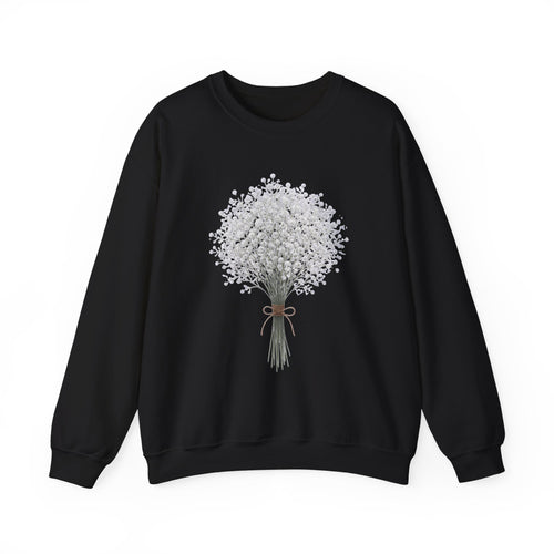 Crewneck Sweatshirt — Delicate Baby's Breath Bouquet Graphic