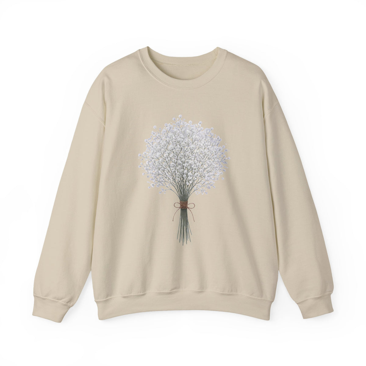 Crewneck Sweatshirt — Delicate Baby's Breath Bouquet Graphic