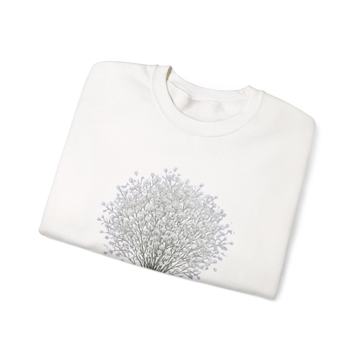 Crewneck Sweatshirt — Delicate Baby's Breath Bouquet Graphic