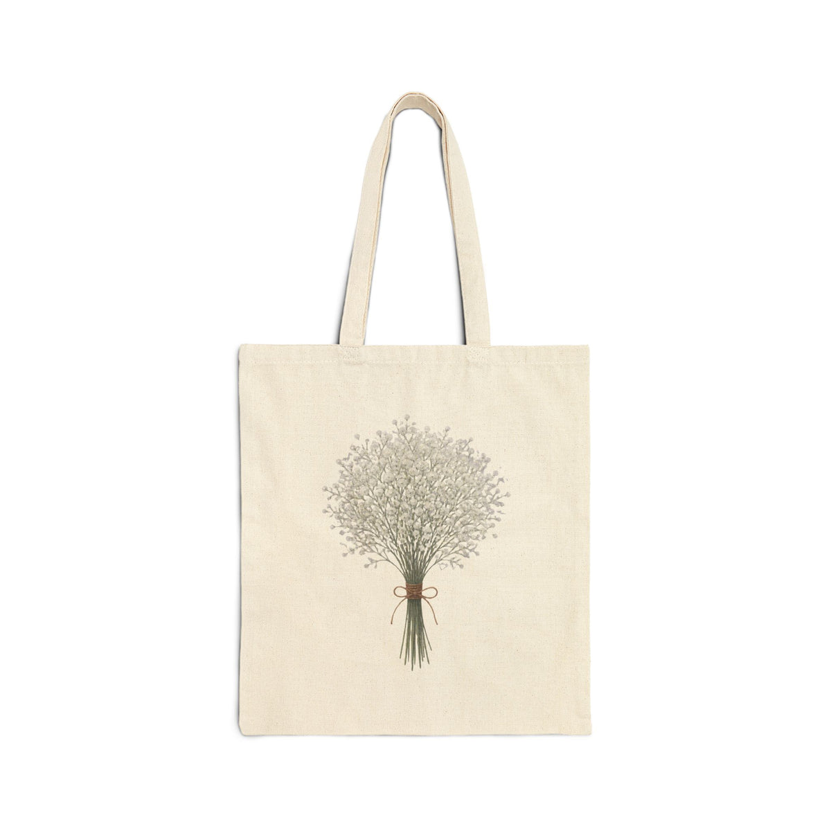 Tote Bag — Delicate Baby's Breath Bouquet Canvas Tote | Floral Eco Shopper